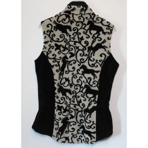 Kerrits Horse Print Equestrian Full Zip Fleece Vest Women's Size Large H14693 - Picture 11 of 16